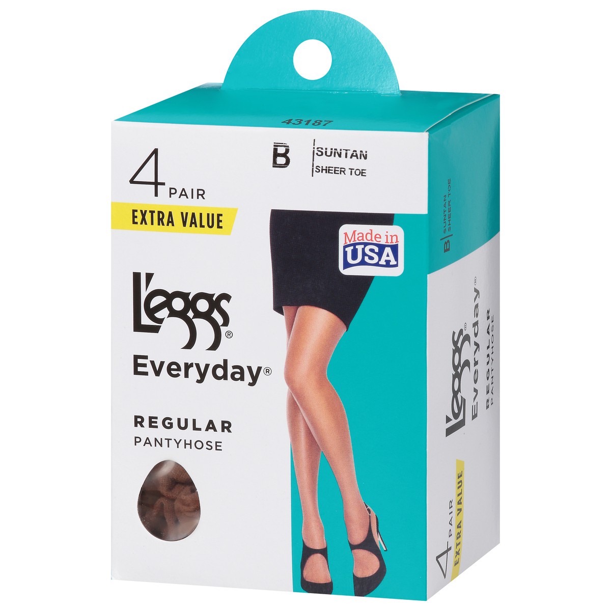 slide 5 of 9, L'eggs Everyday Suntan Regular Pantyhose B Extra Value 4 ea, 4 ct