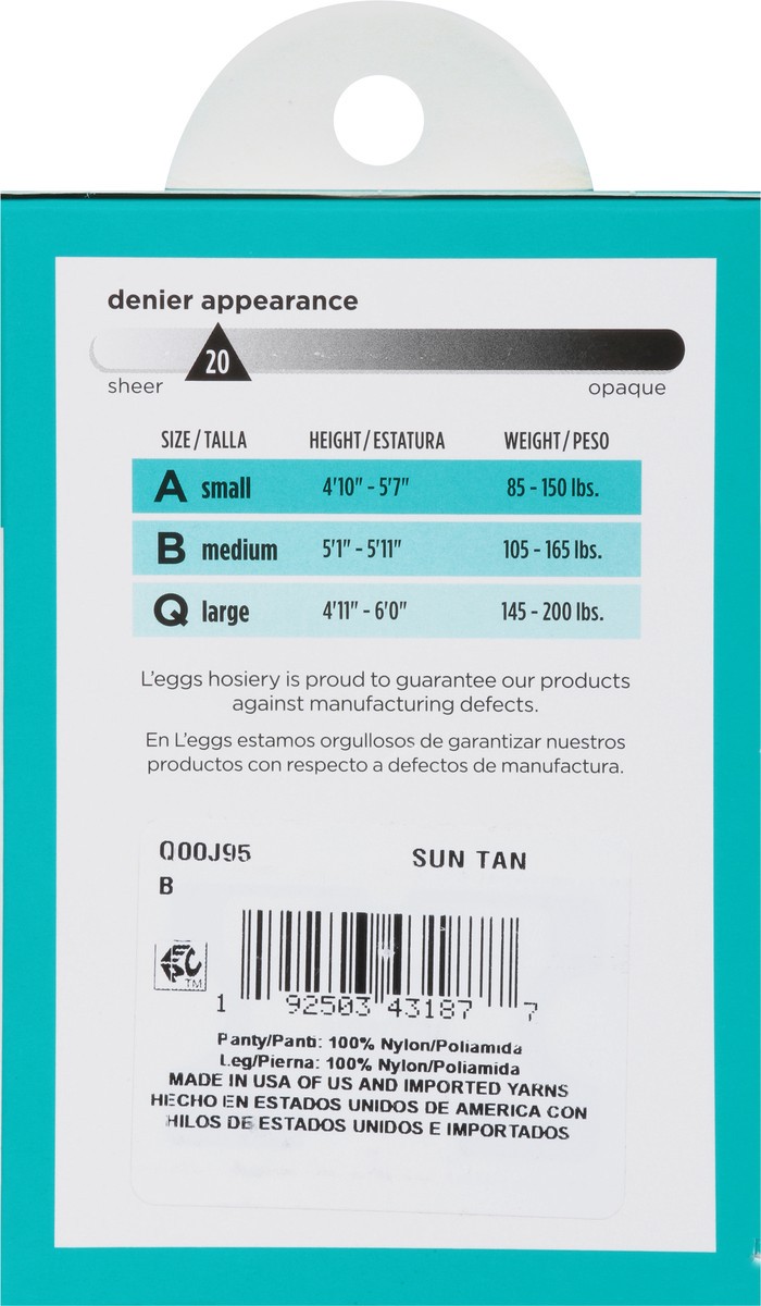 slide 9 of 9, L'eggs Everyday Suntan Regular Pantyhose B Extra Value 4 ea, 4 ct