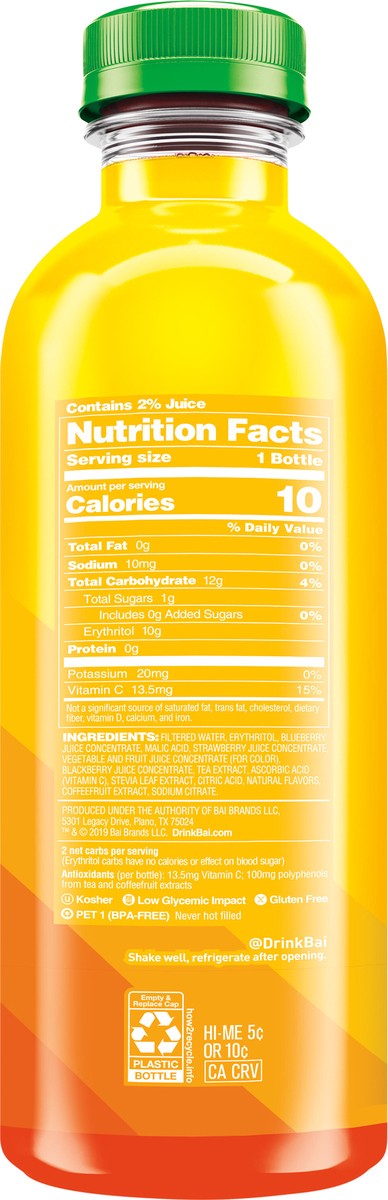 slide 2 of 7, Bai Boost Togo Tangerine Citrus, Antioxidant Infused Beverage Bottle - 18 fl oz, 18 fl oz