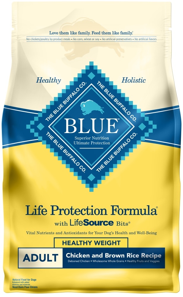 slide 1 of 2, Blue Buffalo Adult Healthy Weight Chicken & Brown Rice - Dry Dog Food, 3 lb