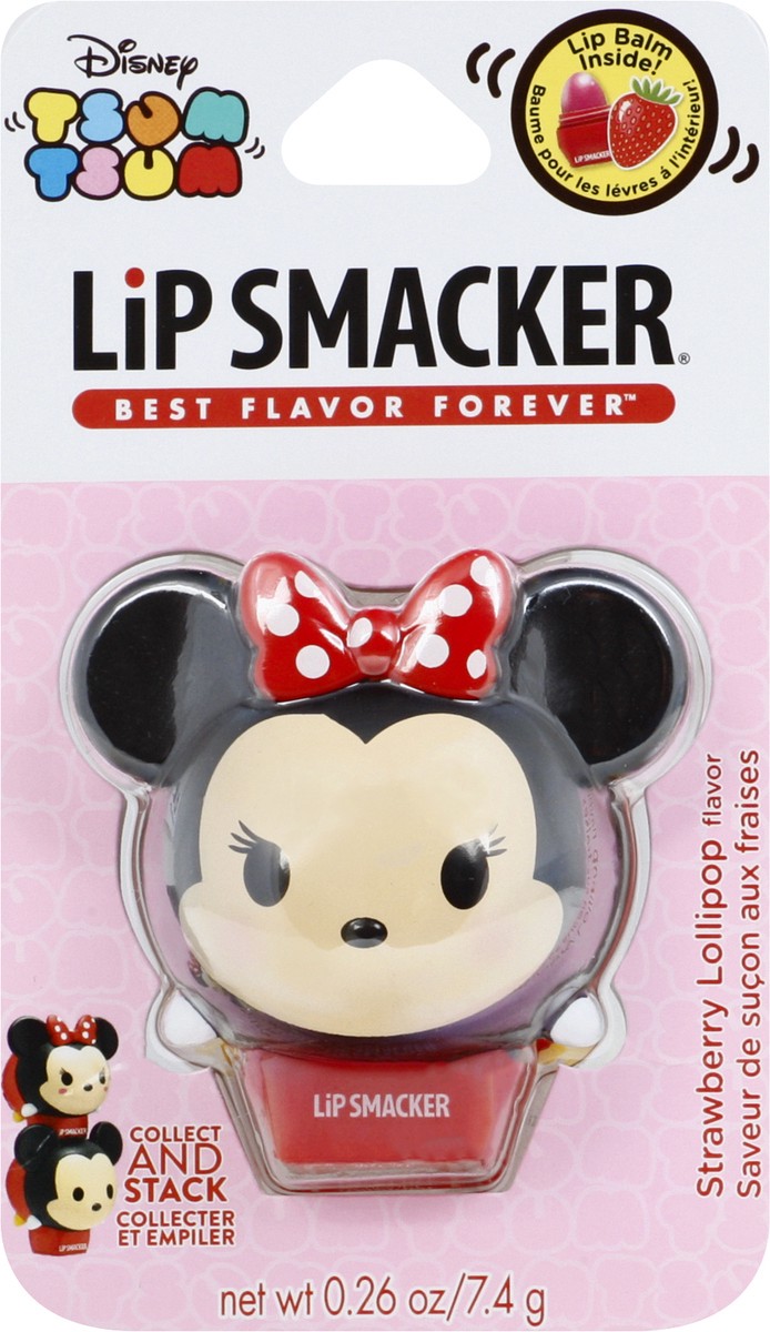 slide 1 of 10, Lip Smacker Disney Tsum Tsum Strawberry Lollipop Flavor Lip Balm 0.26 oz, 0.6 oz