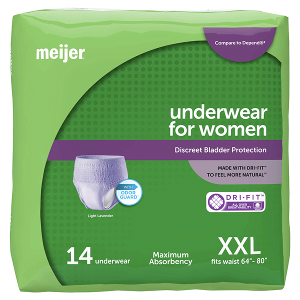 slide 12 of 17, Meijer Womens Protective Underwear Size XXL, 14 ct