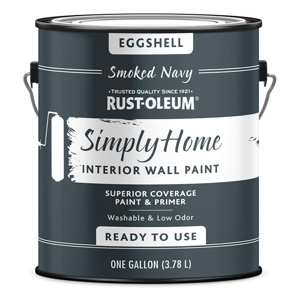 slide 1 of 1, Rust-Oleum Simply Home Interior Wall Paint - 332145 Eggshell Smoked Navy, 1 gal