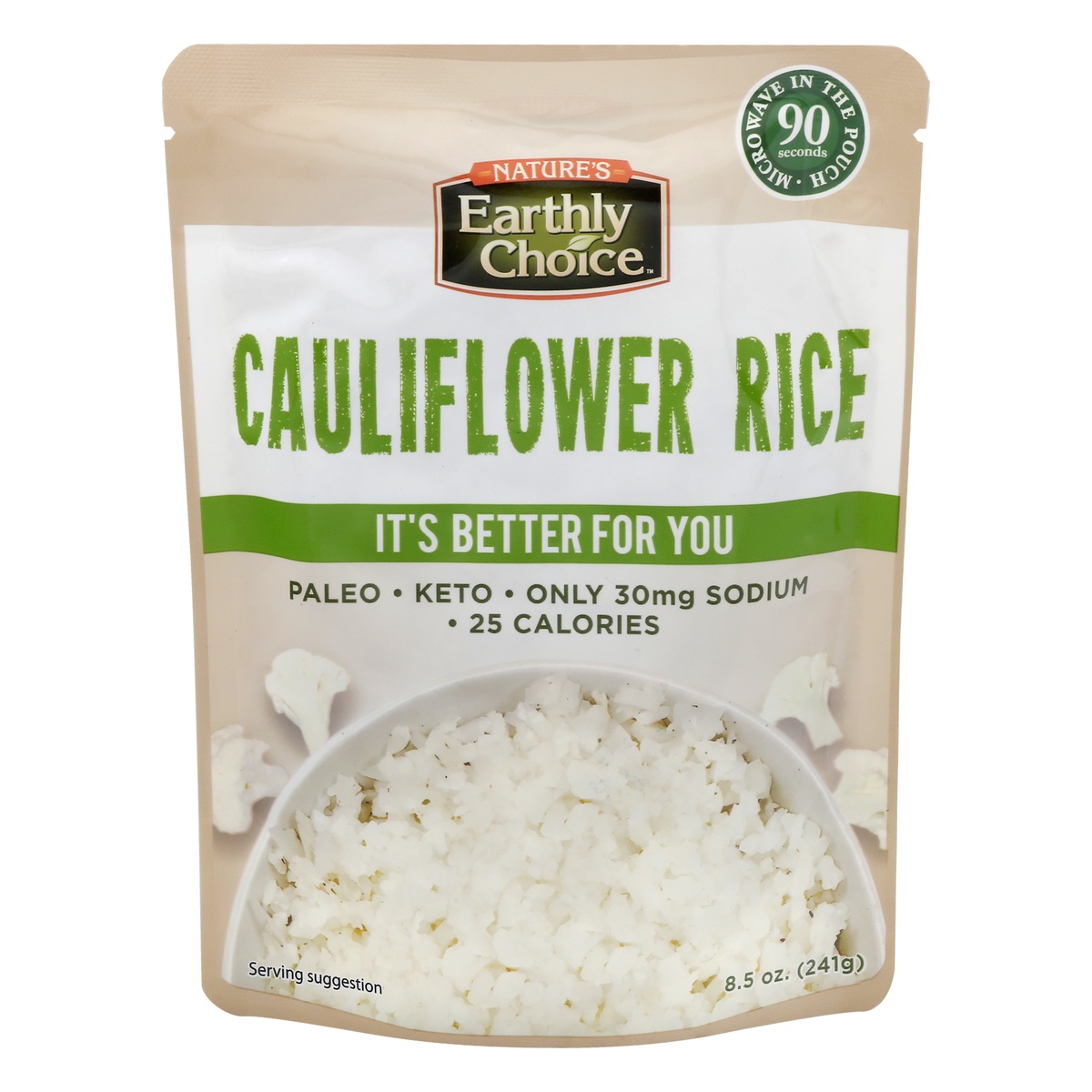 slide 1 of 1, Nature's Earthly Choice Cauliflower Rice 8.5 oz, 