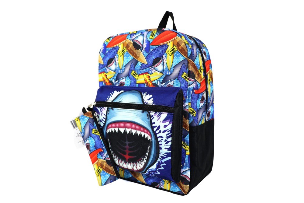 slide 2 of 2, Cudlie Backpack & Pencil Case Set - Surf Sharks, 1 ct