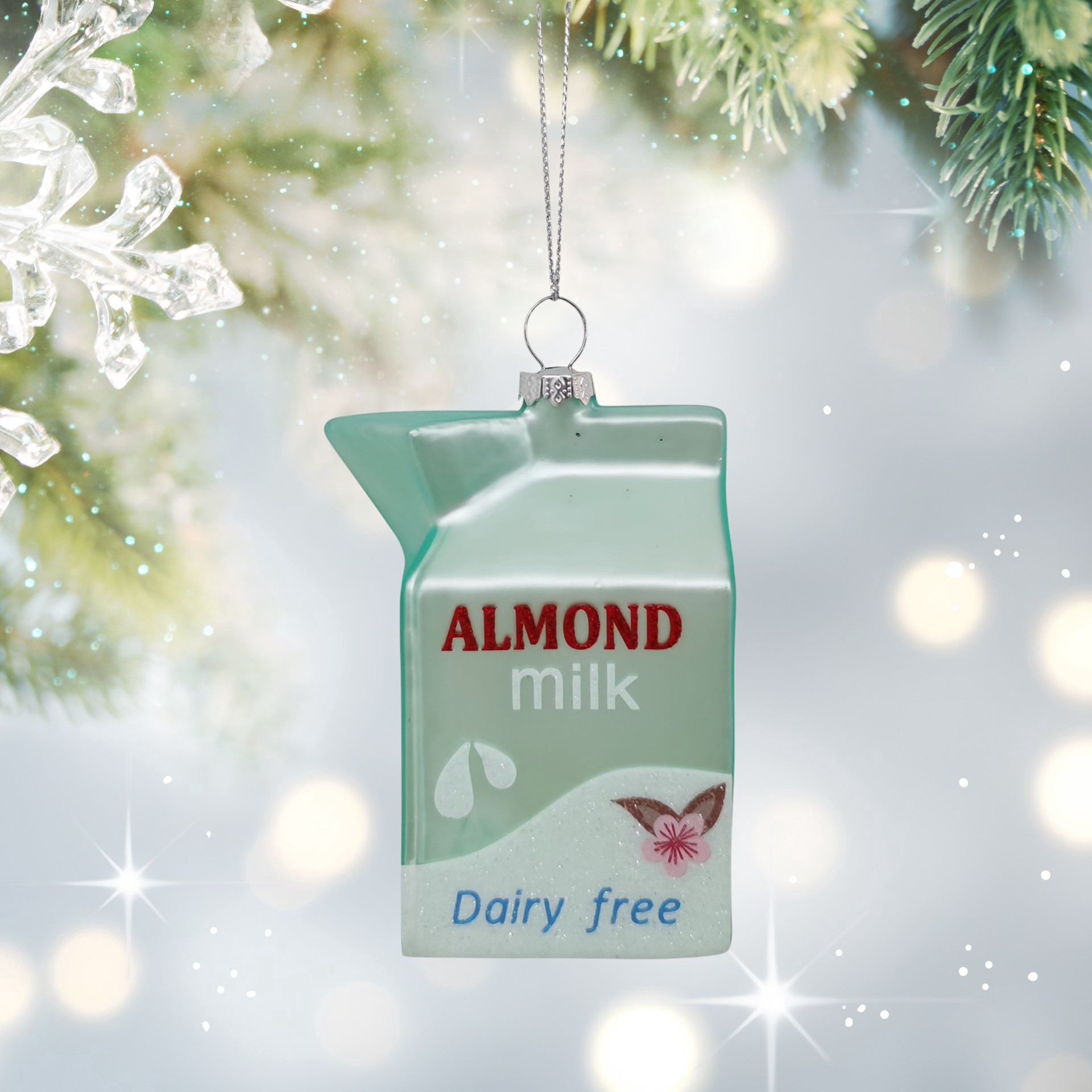 slide 2 of 3, 4.25" Almond Milk Glass Ornament By Ashland, 4.25 in