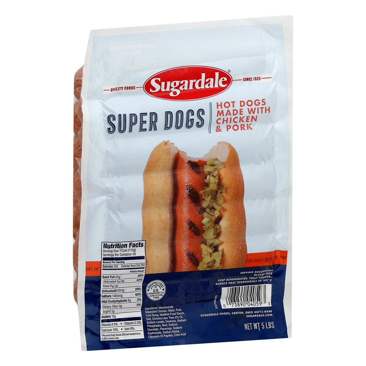 slide 3 of 13, Sugardale Chicken & Pork Super Dogs 5 lb, 5 lb