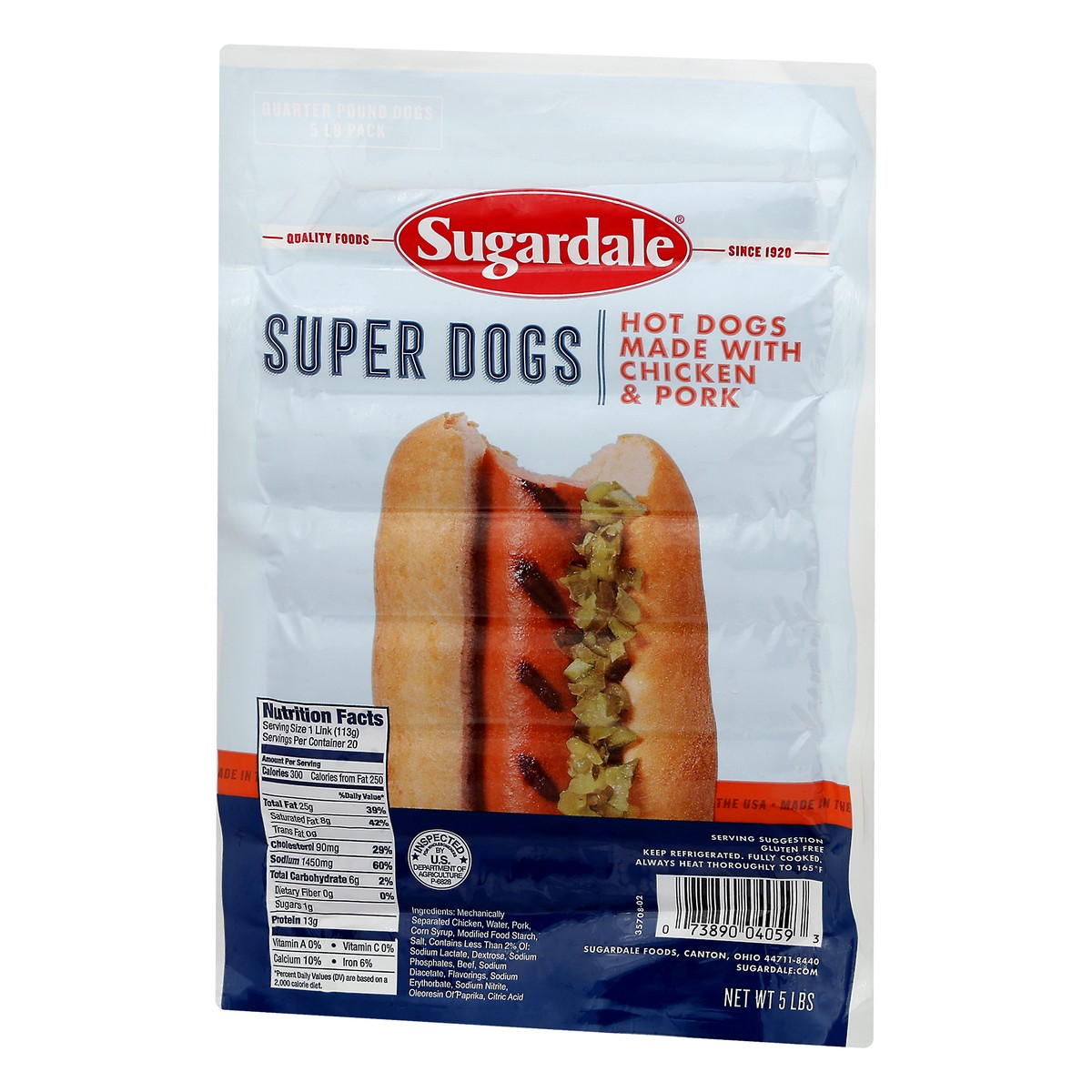 slide 4 of 13, Sugardale Chicken & Pork Super Dogs 5 lb, 5 lb