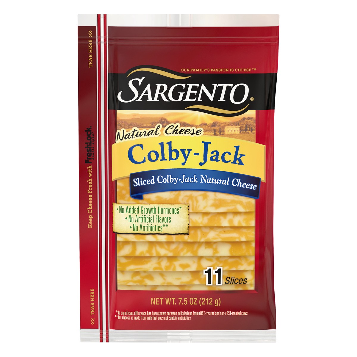 slide 1 of 6, Sargento Natural Deli Style Sliced Colby Monterey Jack Cheese, 7.5 oz