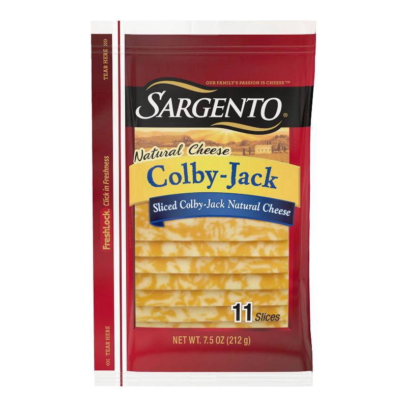 slide 1 of 6, Sargento Natural Colby-Jack Sliced Cheese - 7.5oz/11 slices, 7.5 oz