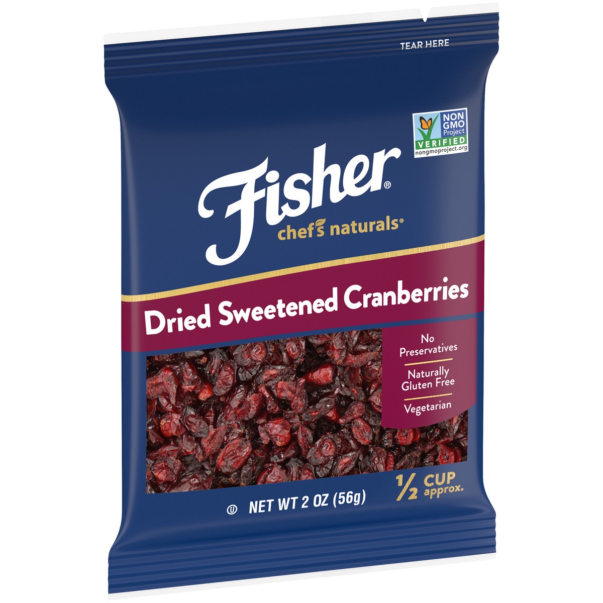 slide 9 of 11, Fisher Chef's Naturals Dried Sweetened Cranberries 2 oz. Bag, 2 oz