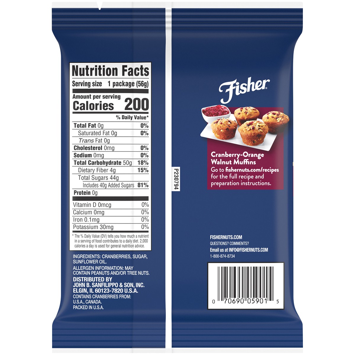 slide 6 of 11, Fisher Chef's Naturals Dried Sweetened Cranberries 2 oz. Bag, 2 oz