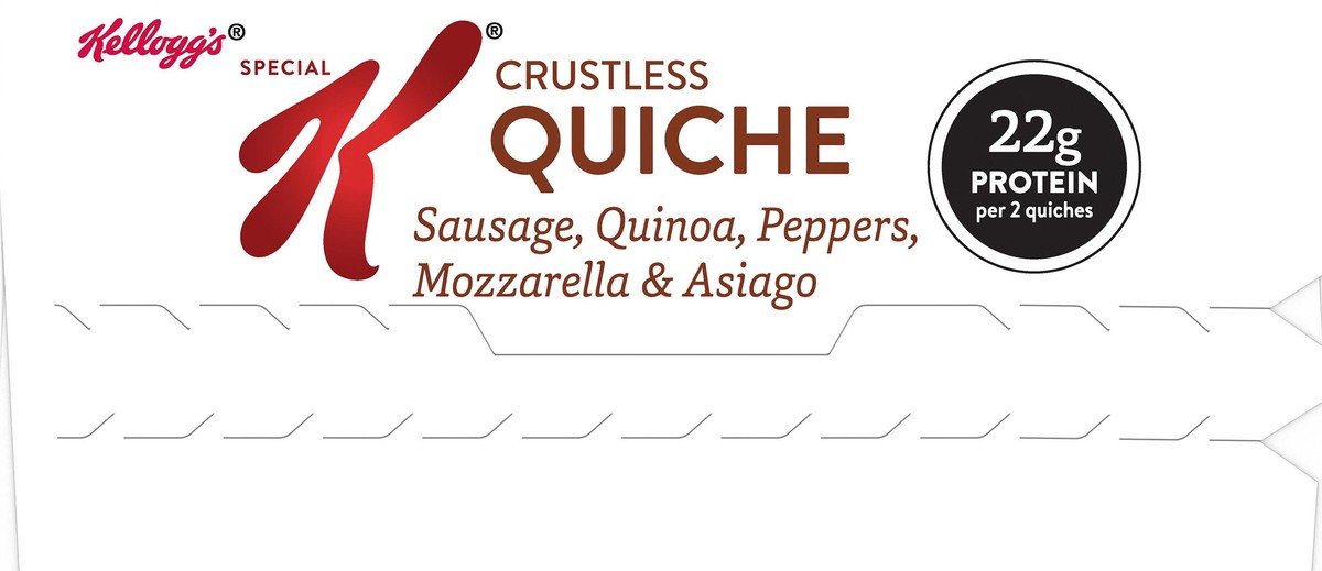 slide 5 of 10, Special K Sausage, Quinoa, Peppers, Mozzarella & Asiago Crustless Quiche, 7 oz