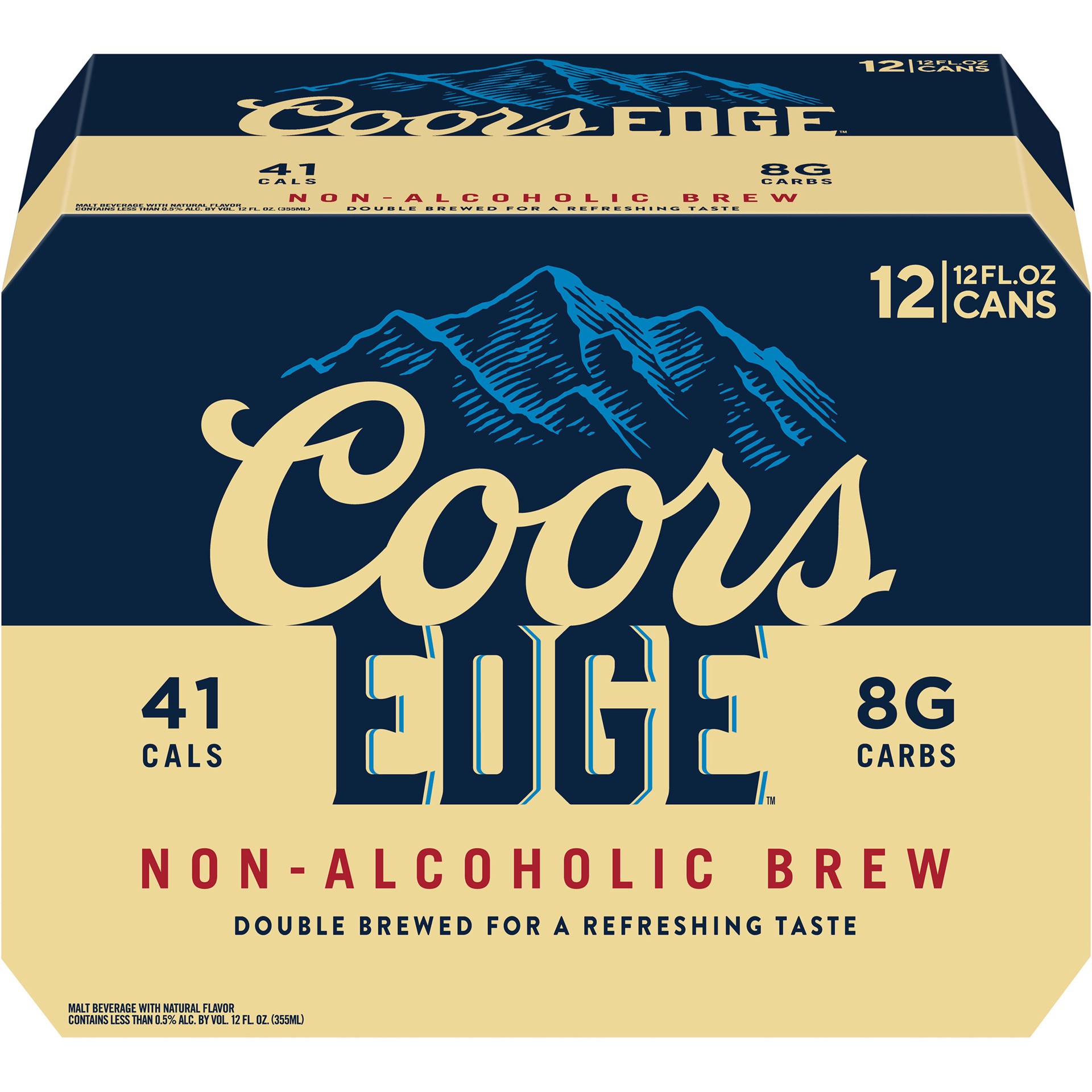 slide 2 of 5, Coors Non-Alcoholic Malt Beverage Beer, 12 Pack, 12 fl. oz. Cans, .5% ABV, 288 oz