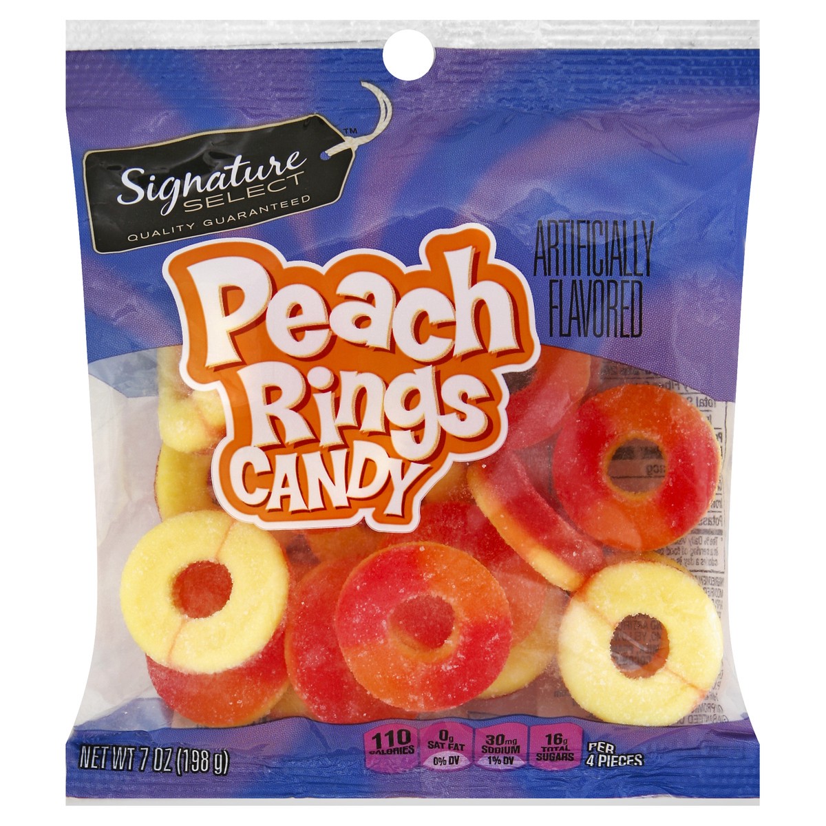 slide 3 of 4, Signature Select Peach Rings Candy 7 oz, 