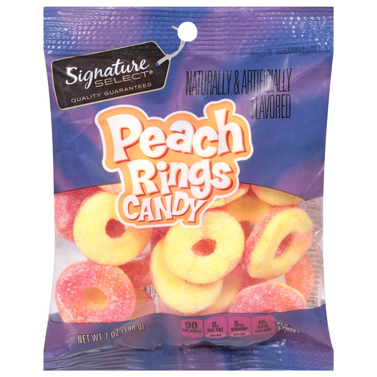 slide 1 of 4, Signature Select Peach Rings Candy 7 oz, 