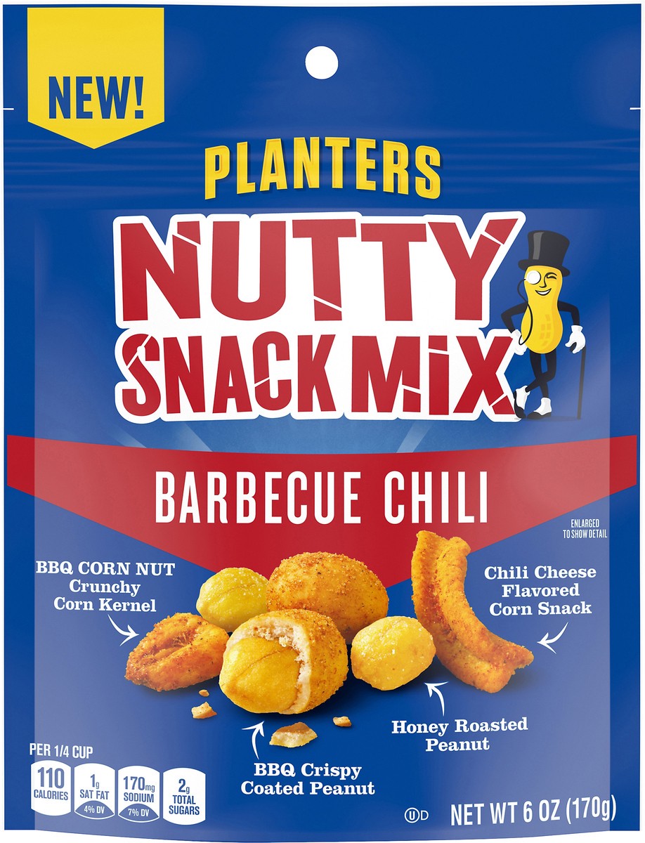 slide 1 of 10, Planters Barbecue Chili Nutty Snack Mix, 6 oz Bag, 6 oz