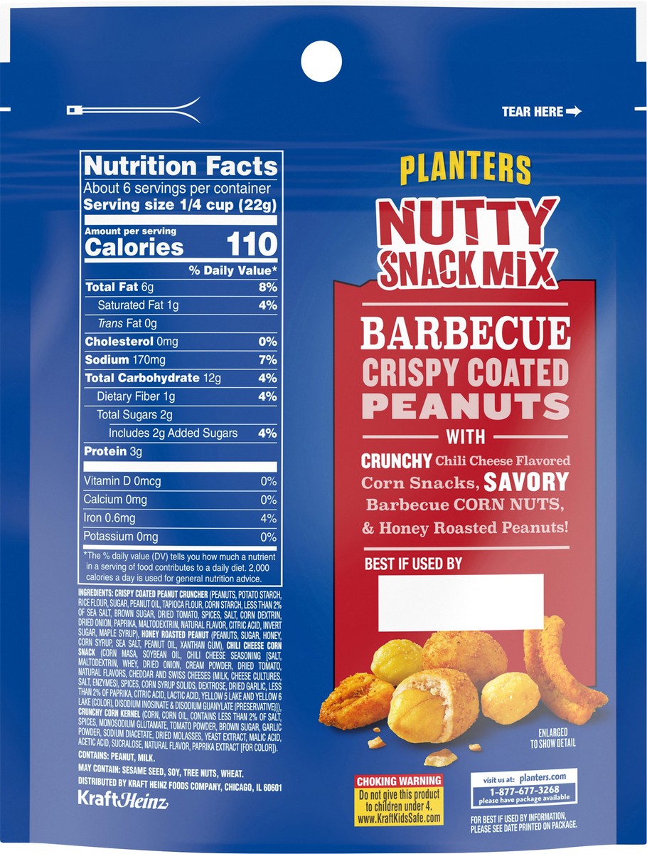 slide 8 of 10, Planters Barbecue Chili Nutty Snack Mix, 6 oz Bag, 6 oz