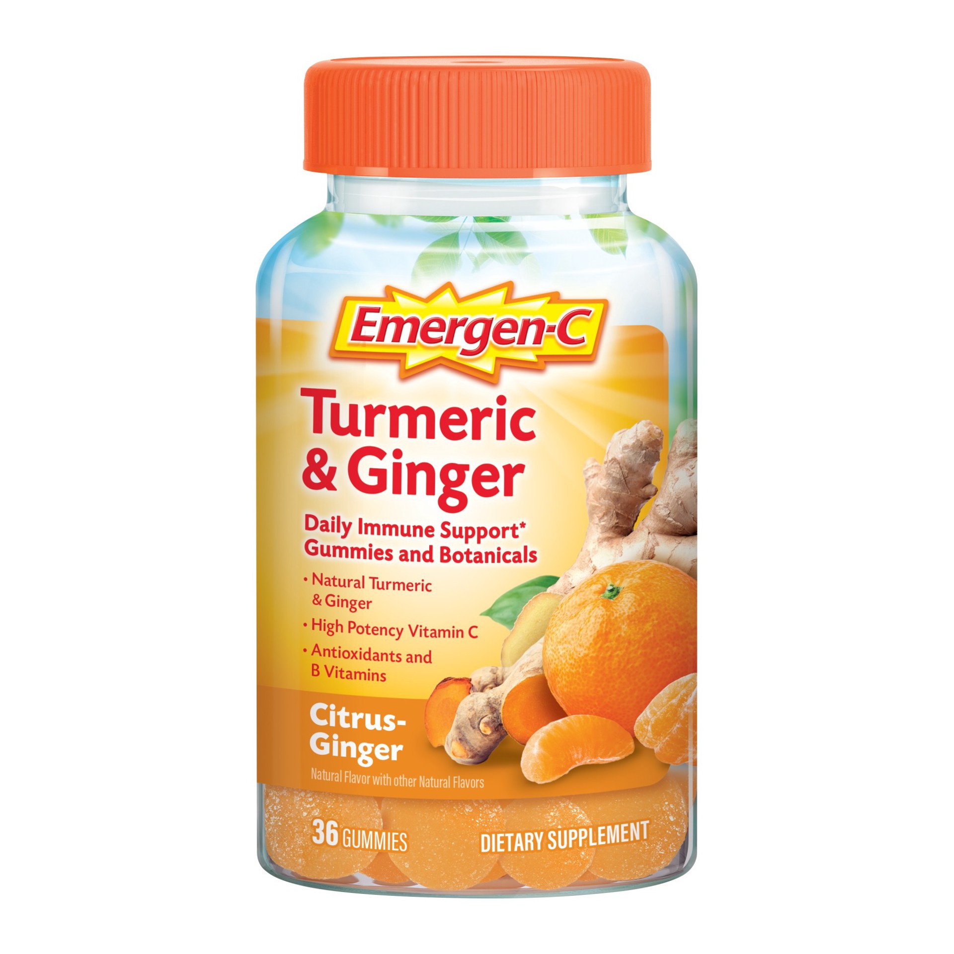 slide 1 of 10, Emergen-C Turmeric & Ginger Gummy - 36ct, 36 ct