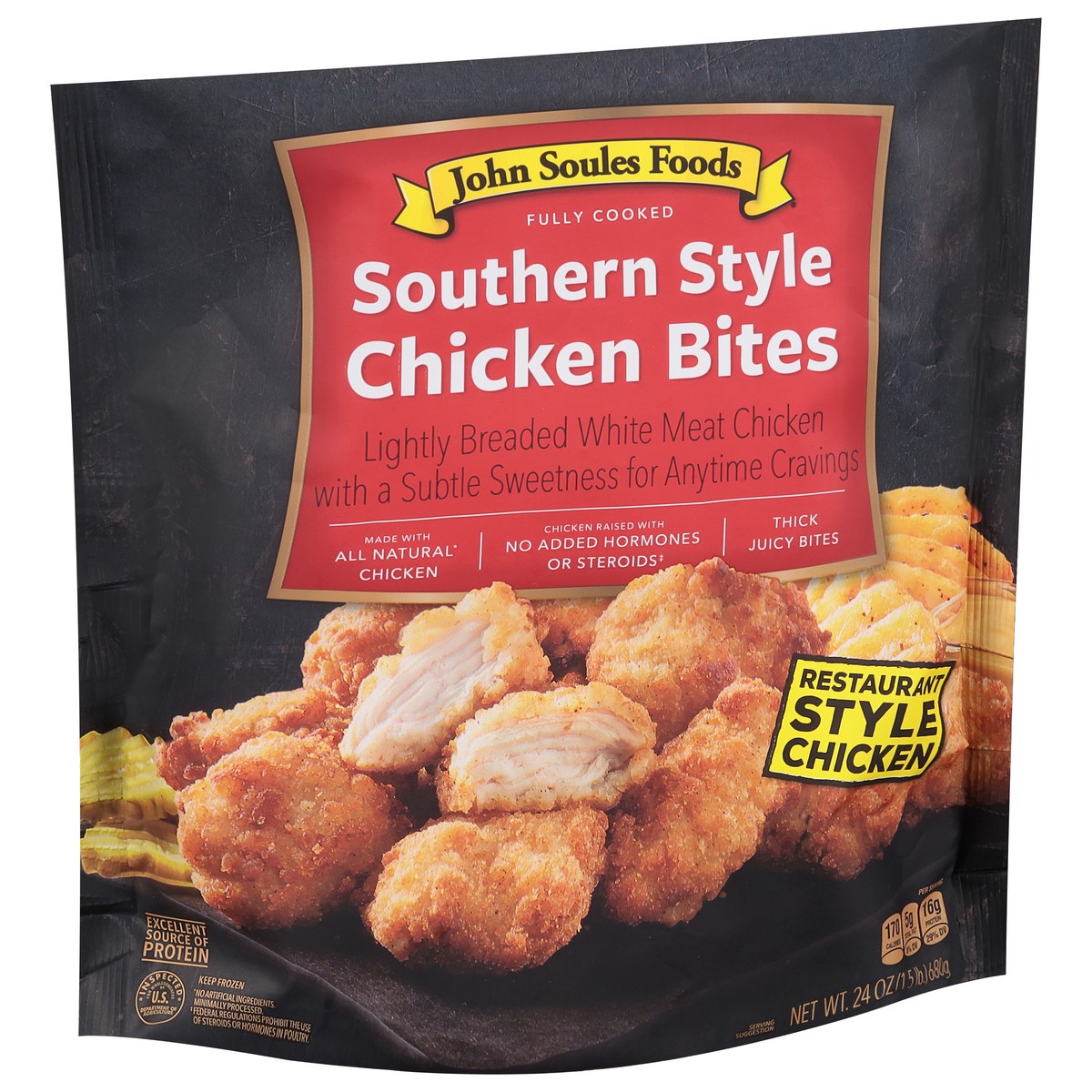 slide 4 of 9, John Soules Foods Southern Style Chicken Bites 24 oz, 24 oz