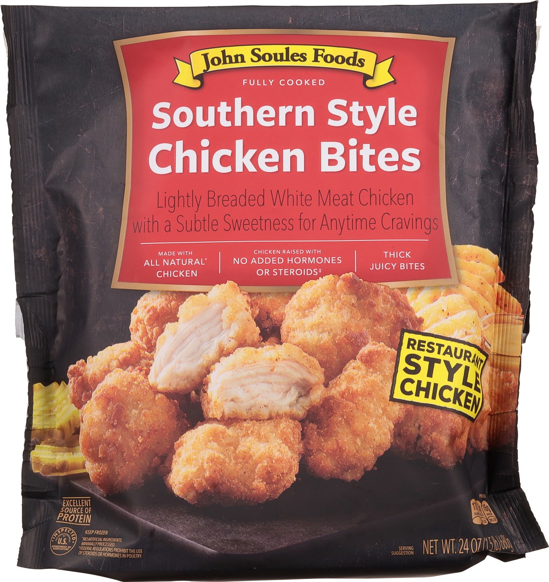 slide 7 of 9, John Soules Foods Southern Style Chicken Bites 24 oz, 24 oz