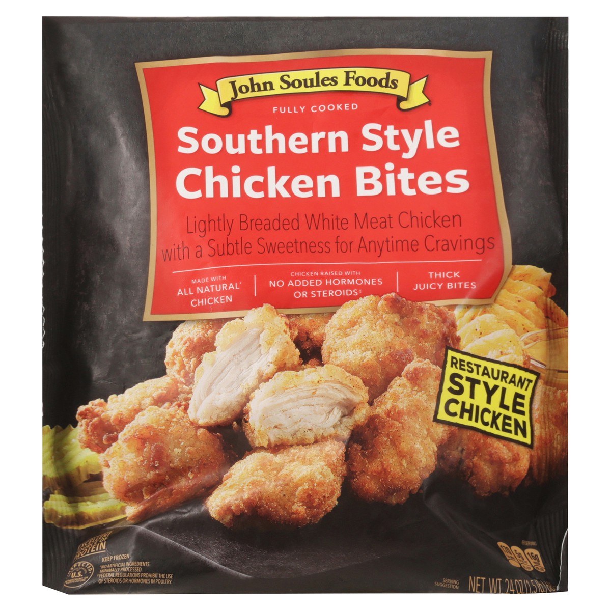 slide 1 of 9, John Soules Foods Southern Style Chicken Bites 24 oz, 24 oz