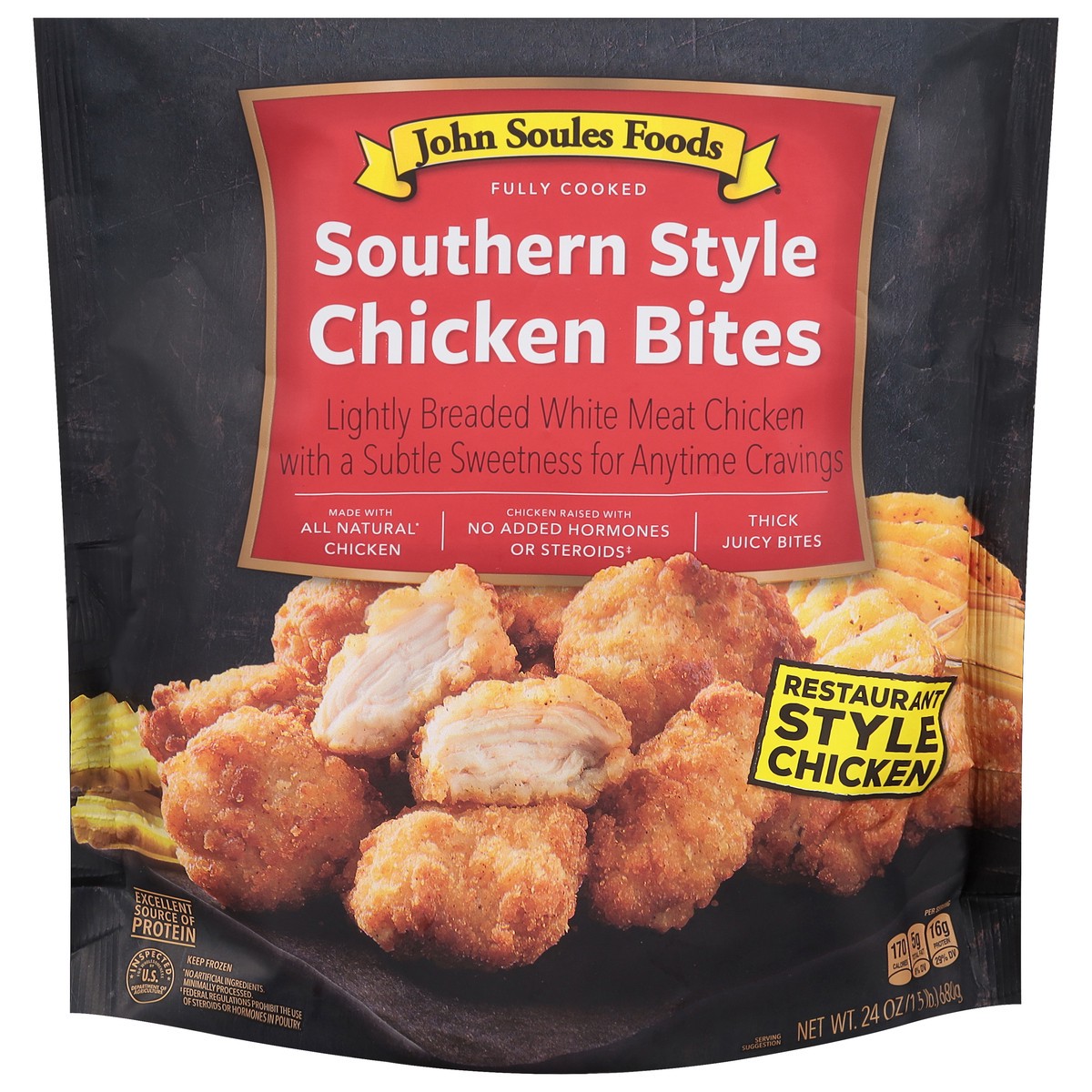 slide 1 of 9, John Soules Foods Southern Style Chicken Bites 24 oz, 24 oz