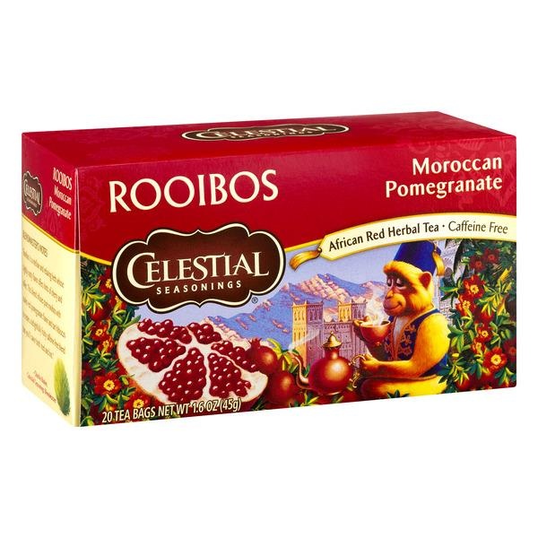 slide 1 of 1, Celestial Seasonings Caffeine Free Pomegranate Rooibos Tea - 20 ct; 1.6 oz, 20 ct; 1.6 oz