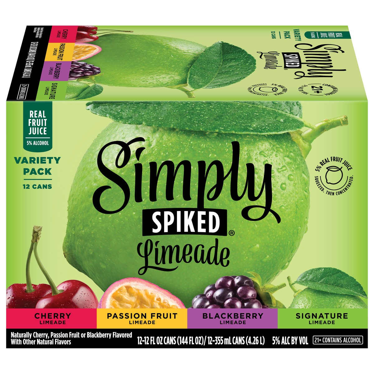 slide 1 of 5, Simply Spiked Limeade Beer Variety Pack 12 - 12 fl oz Cans, 12 ct