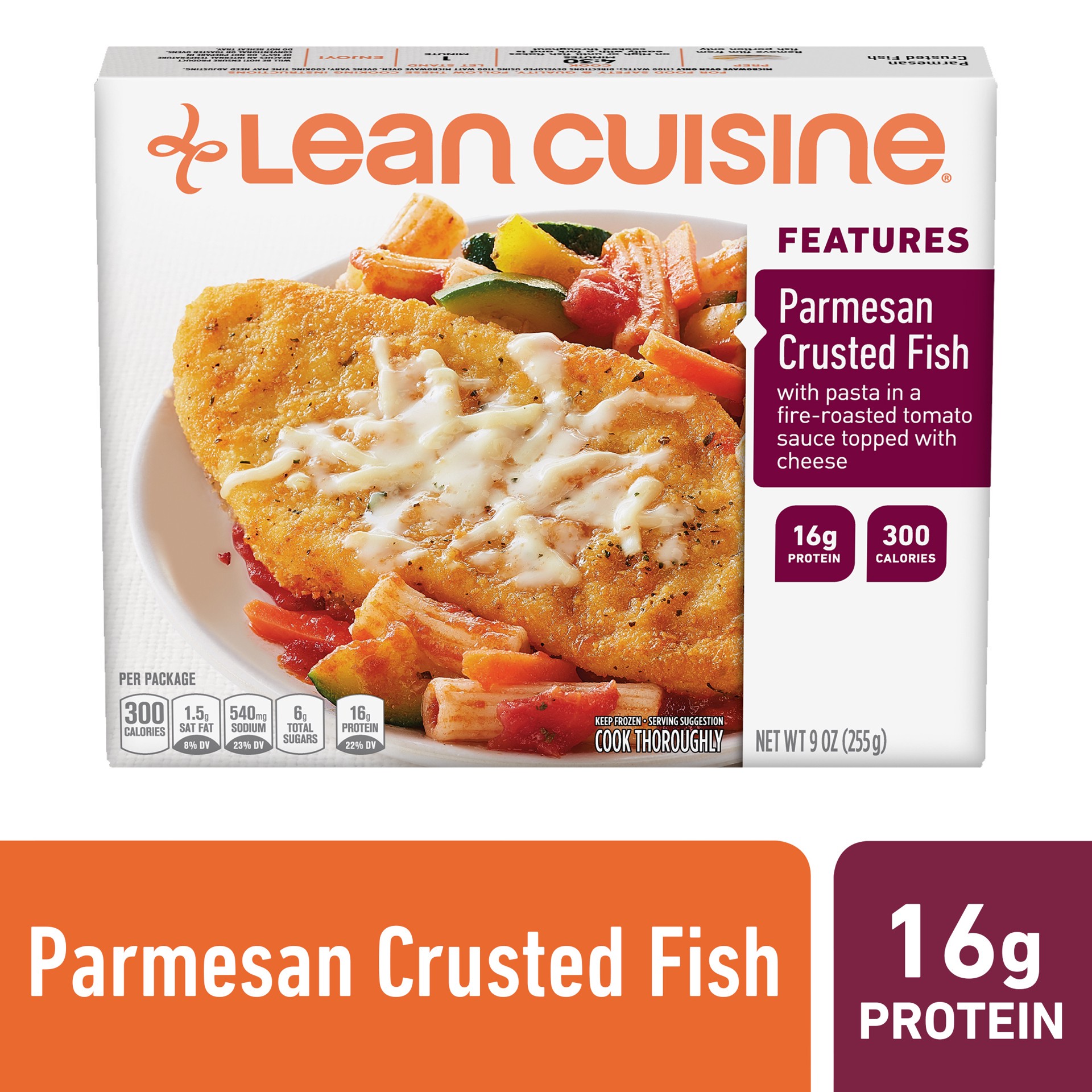 slide 1 of 2, Lean Cuisine Features Parmesan Crusted Fish Frozen Meal, 9 oz