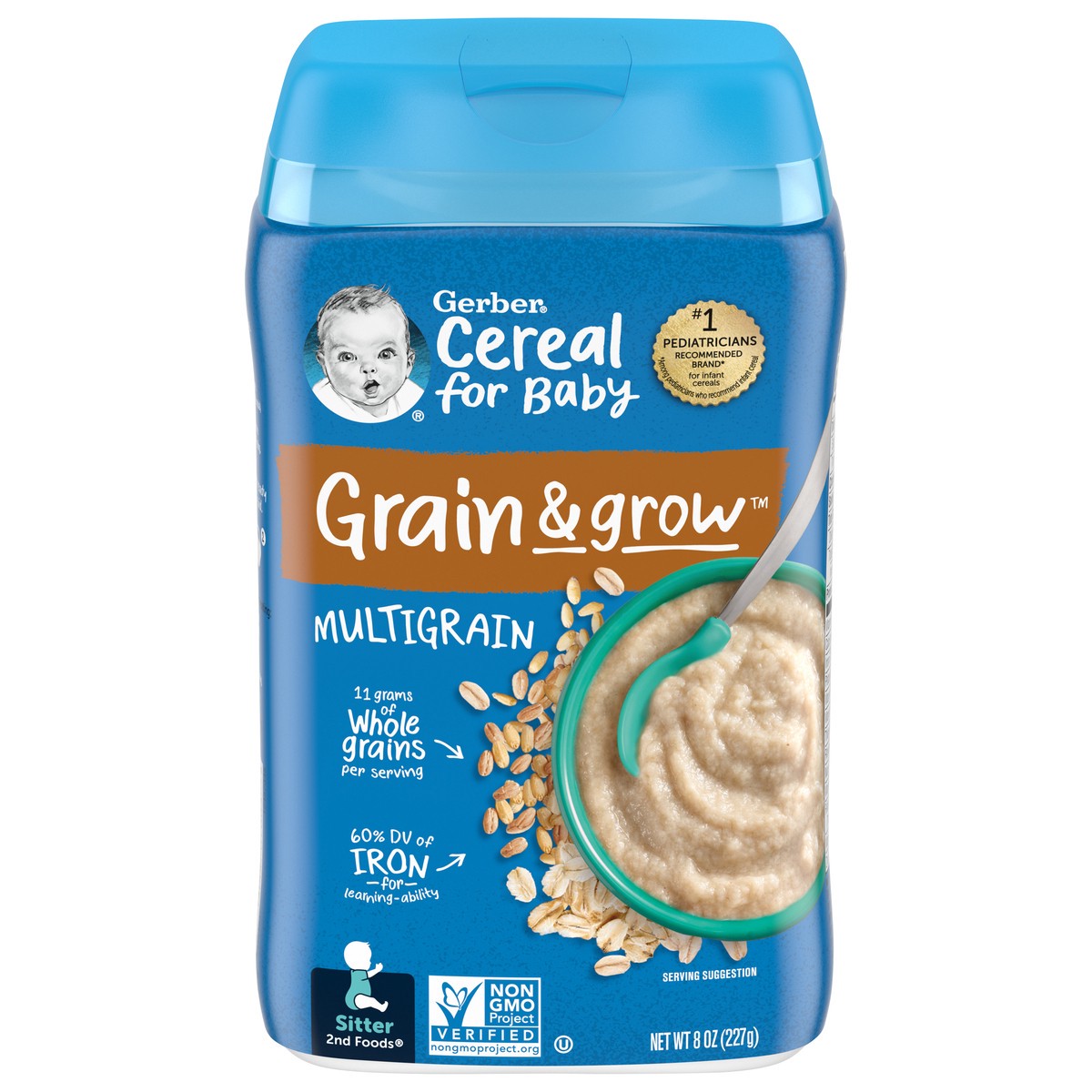 slide 1 of 9, Gerber Baby Cereal Multigrain, Clean Label Project, 8 Oz, 8 oz