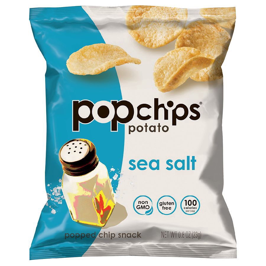 slide 1 of 2, popchips Sea Salt Potato, 0.8 oz
