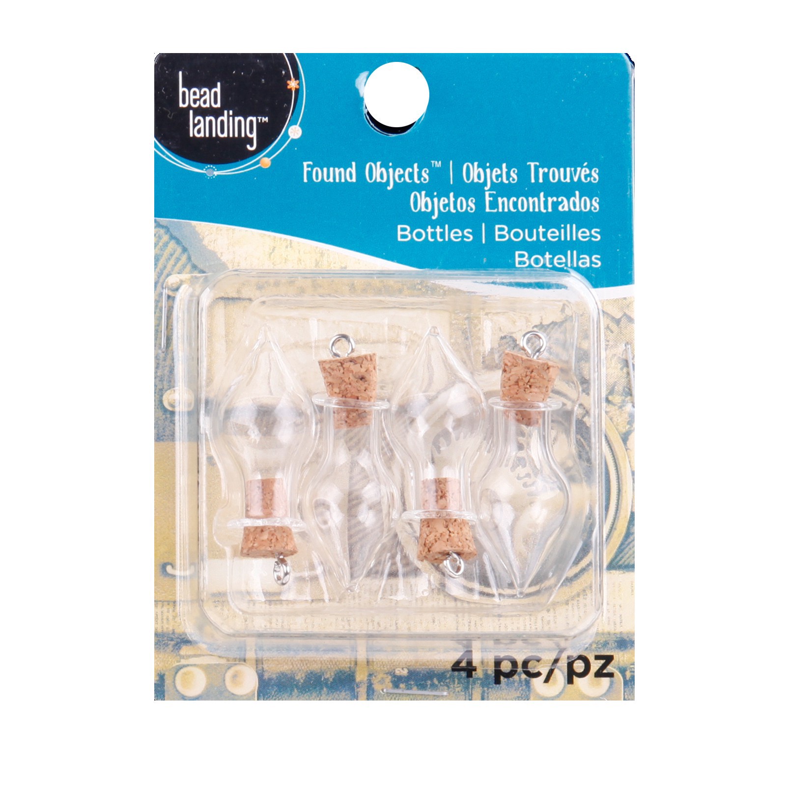 slide 2 of 4, Found Objects Mini Clear Bottles By Bead Landing, 13mm x 29mm