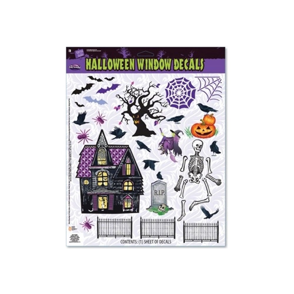 slide 1 of 1, Fun World Spooky Halloween Window Decals, 1 ct