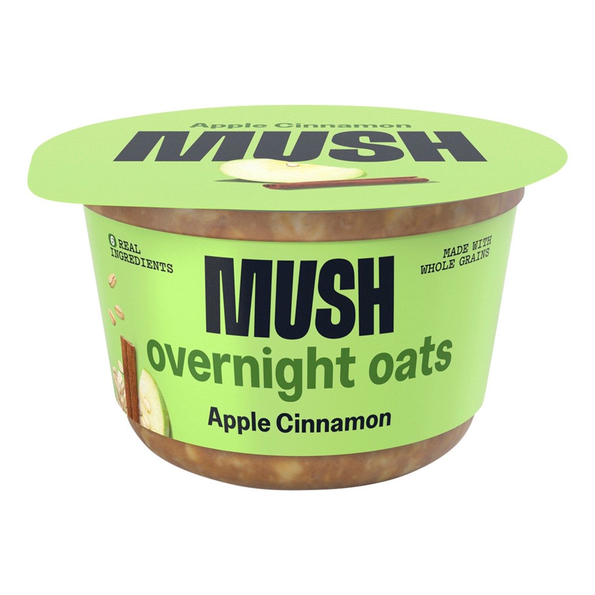 slide 1 of 5, MUSH Apple Cinnamon Overnight Oats, 5 oz