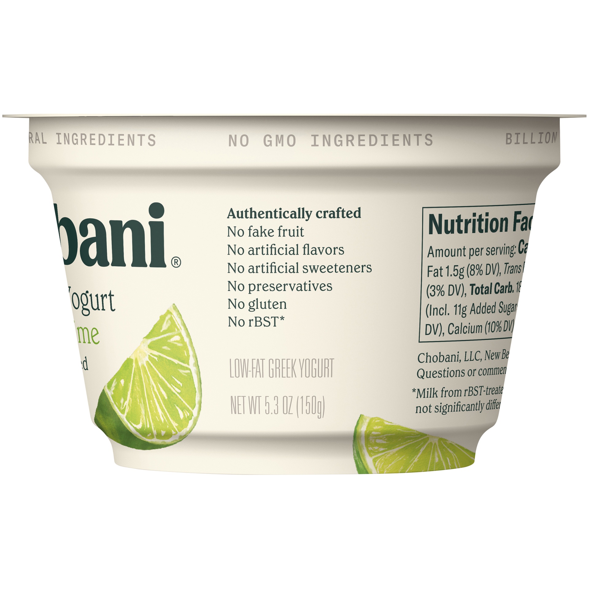 Chobani Key Lime Blended Low-Fat Greek Yogurt 5.3 oz | Shipt