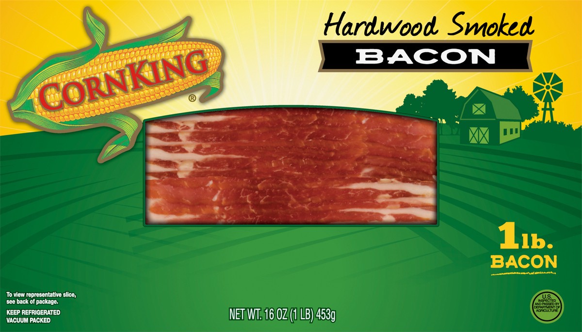 slide 12 of 13, CORN KING Hardwood Smoked Bacon, 453.59 g