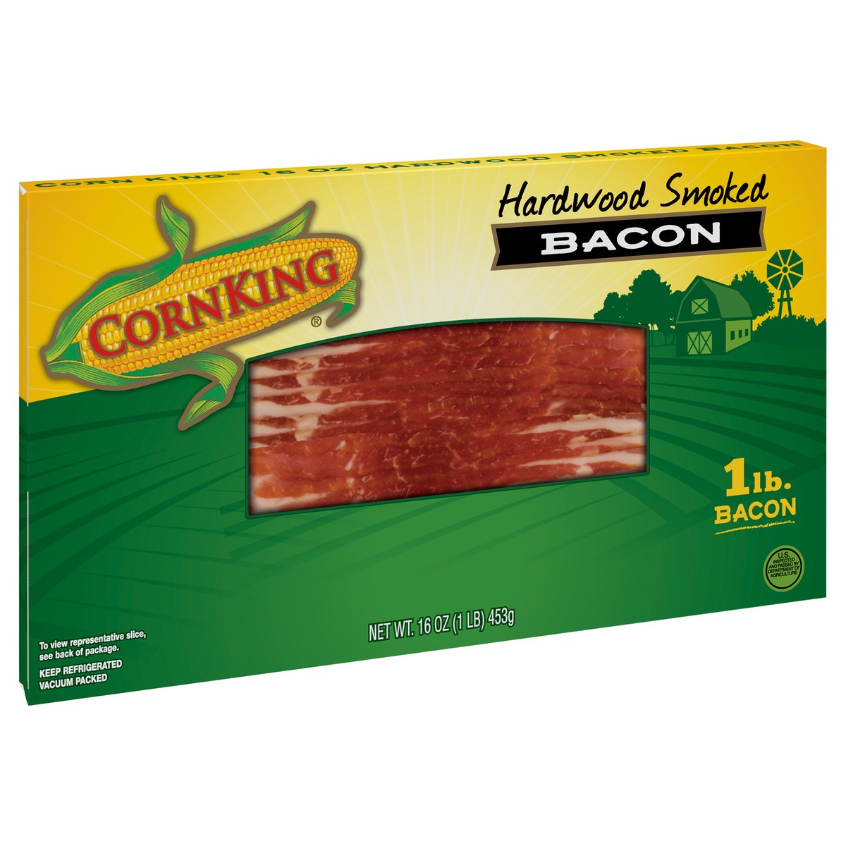 slide 8 of 13, CORN KING Hardwood Smoked Bacon, 453.59 g