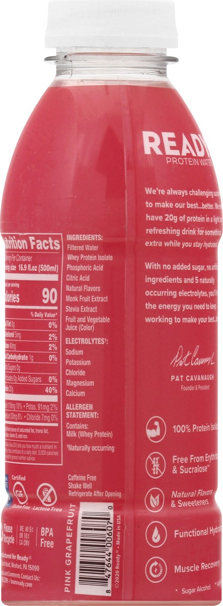 slide 3 of 13, Ready Pink Grapefruit Protein Water 16.9 oz, 16.9 fl oz