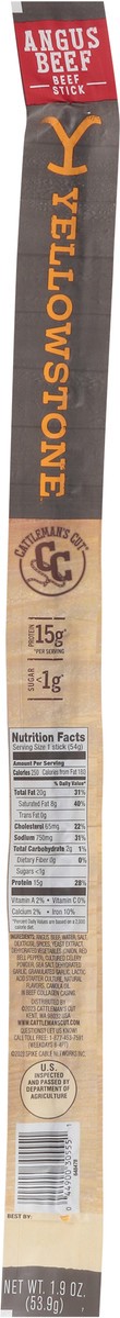slide 4 of 9, Cattleman's Cut Yellowstone Angus Beef Beef Stick 1.9 oz, 1.9 oz