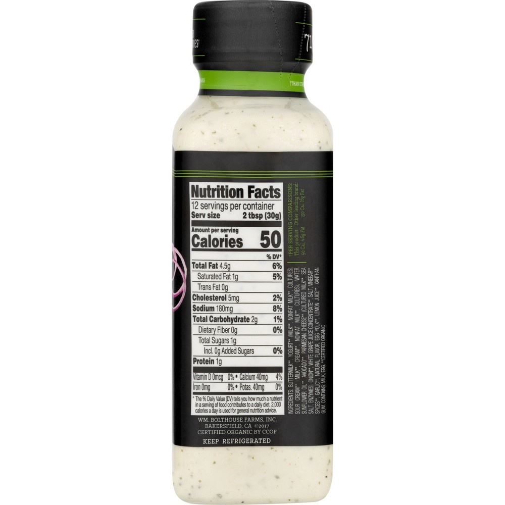 slide 4 of 5, Bolthouse Farms Organic Avocado Ranch Yogurt Dressing, 12 fl oz