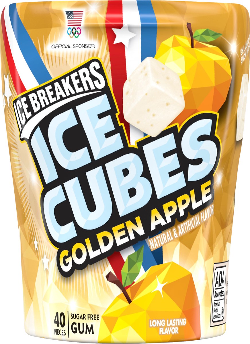 slide 4 of 5, Ice Breakers Ice Cubes Sugar Free Golden Apple Gum 40 ea, 40 ct