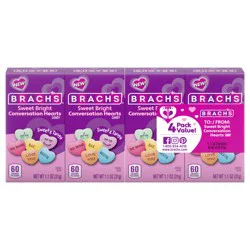 Brach's Valentine Sweet Bright Conversation Hearts 4-1.1 oz Paperboard Box