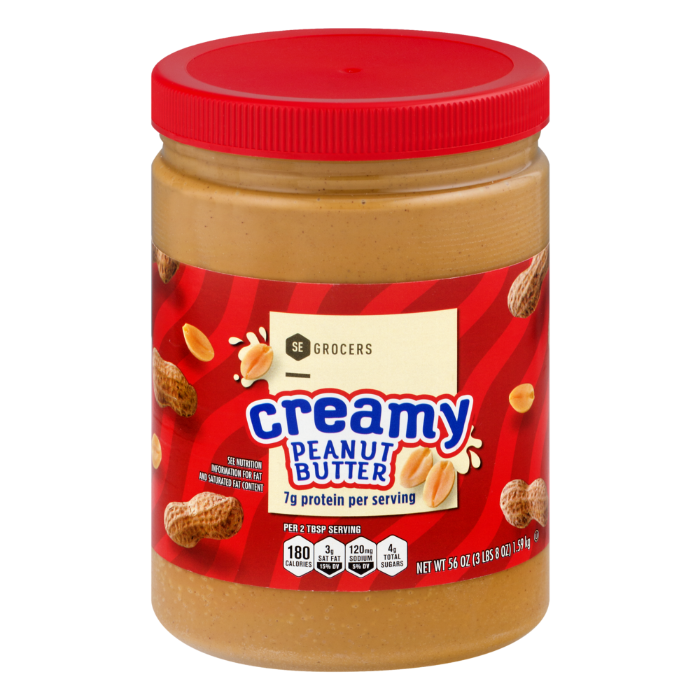 slide 1 of 1, SE Grocers Peanut Butter Creamy, 56 oz