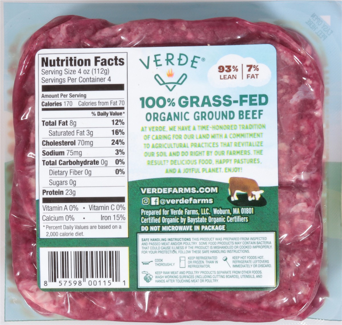 slide 8 of 13, Verde Organic Ground Beef 16 oz, 16 oz