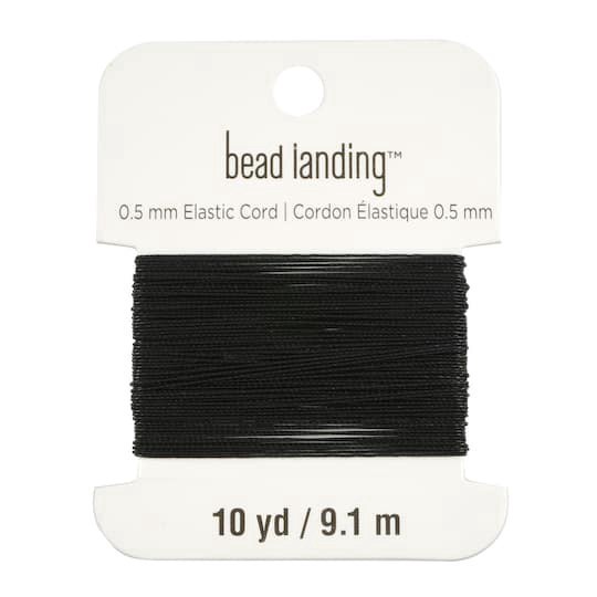 slide 1 of 3, 0.5mm Black Elastic Cord, 10yd. By Bead Landing, 0.5mm