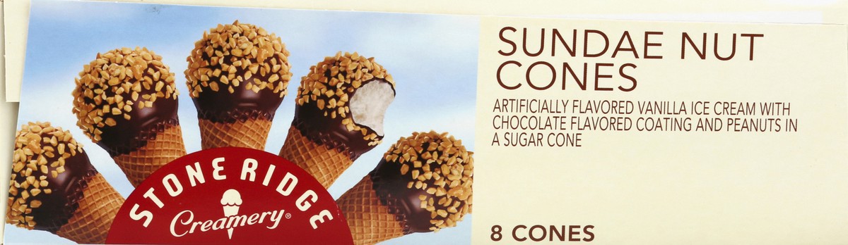slide 7 of 7, Stone Ridge Creamery Sundae Nut Cones Ice Cream 8 - 4.6 fl oz Cones, 8 ct