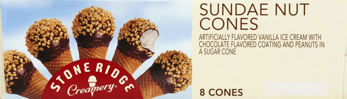slide 3 of 7, Stone Ridge Creamery Sundae Nut Cones Ice Cream 8 - 4.6 fl oz Cones, 8 ct