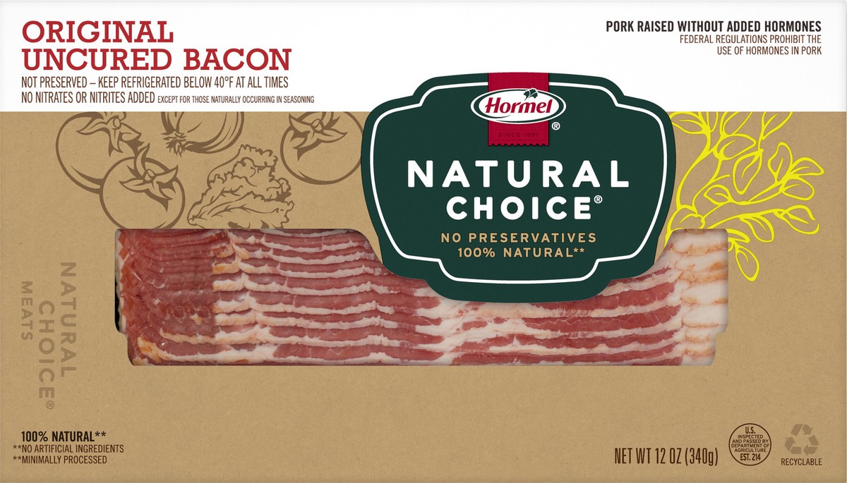 slide 2 of 9, HORMEL NATURAL CHOICE Bacon, 12 oz