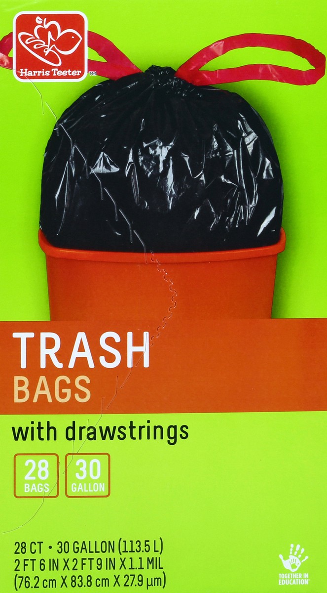 slide 5 of 5, Harris Teeter Drawstrng Trash Bag, 28 ct